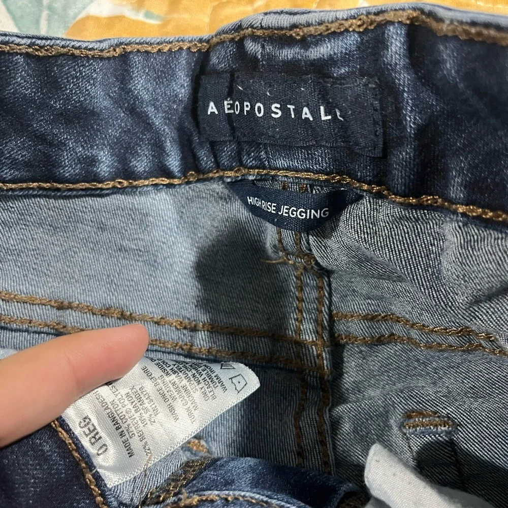 Aeropostale High Rise Dark Blue Jeans- Size 0 Reg